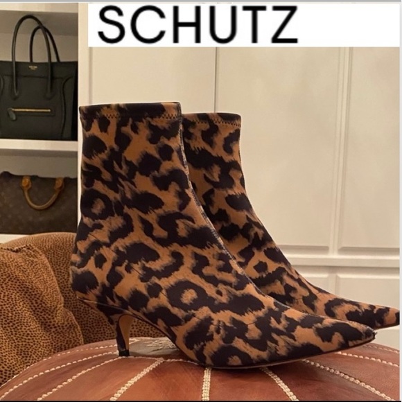 🌟Schulz Leopard 🐆 Booties Mini heel 8 - Picture 1 of 16